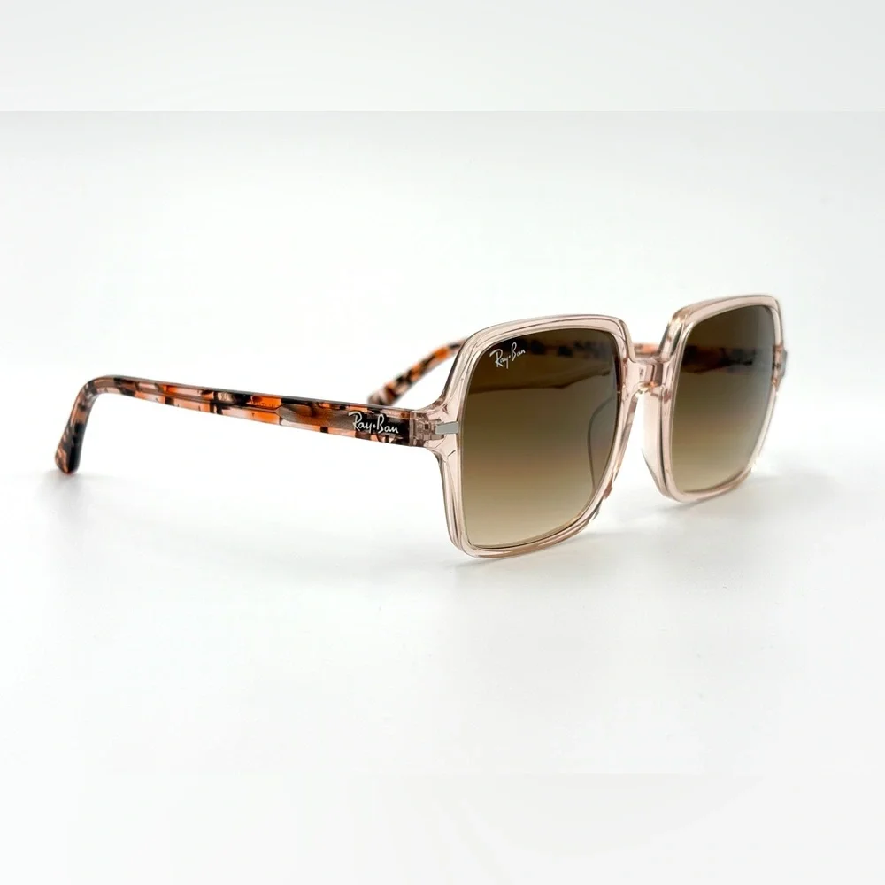 Ray-Ban 1281/51 Sunglasses transparent Brown Large Square Frame Rb1973 - Picture 2 of 12